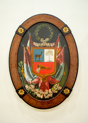 Oldest peruvian national emblem, located in the Central Reserve Bank.
