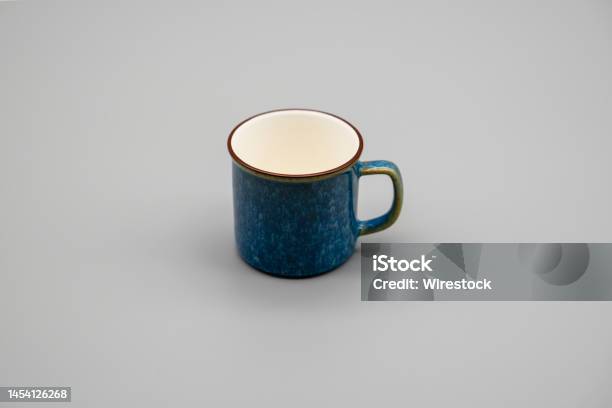 Horizontal Shot Of A Espresso Cup Stock Photo - Download Image Now - Beauty, Blue, Brown