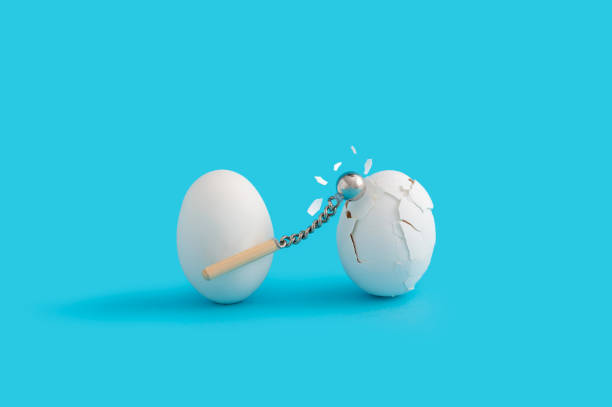 istock Illustration of Easter eggs against a blue background 1454127744