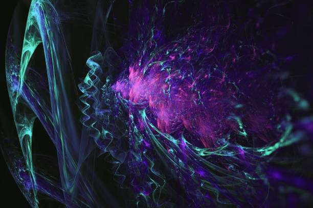 istock Illustration of a Rendering Abstract Fractal Light Background 1454130972