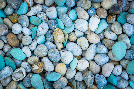 A top view of colorful pebbles texture background
