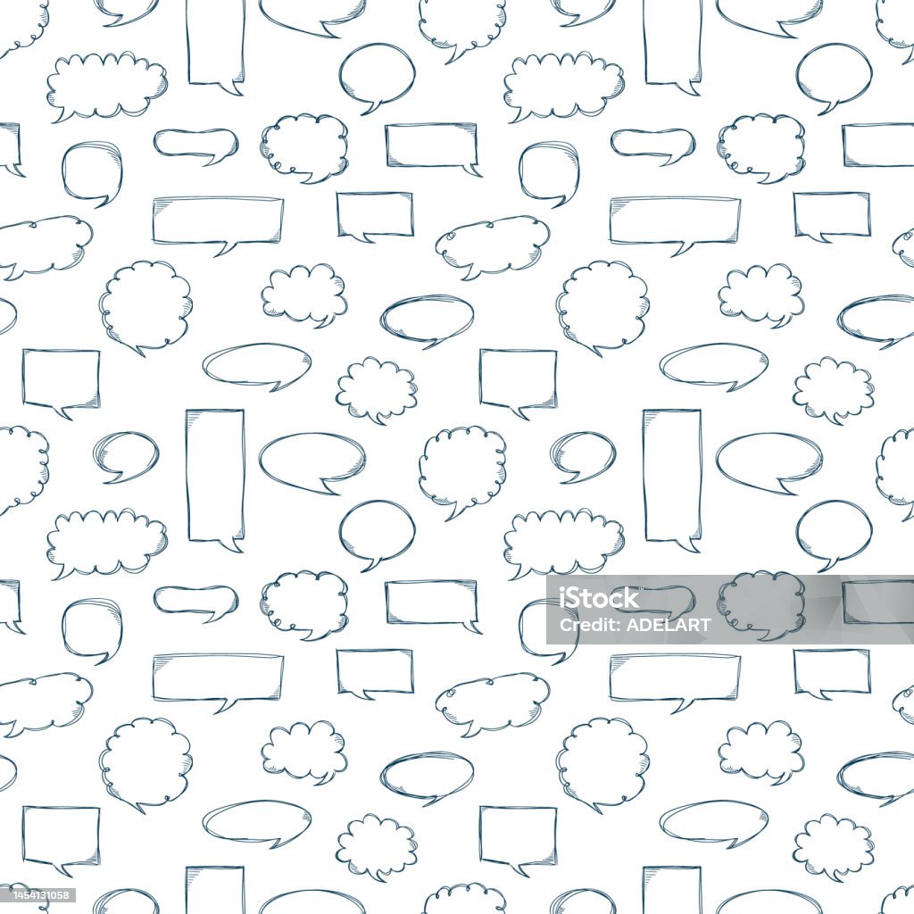 Speech Bubbles Pattern Message Frames Doodles Background Scribble ...