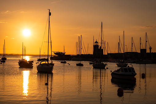 Howth Harbour during golden hour