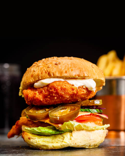 istock Closeup of a delicious burger 1454132048