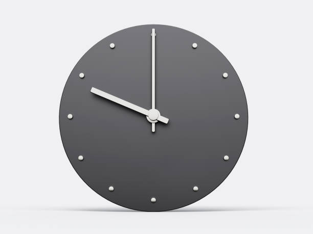 istock Simple clock gray 10 Ten o clock. Monday concept. Depressed emotions Modern Minimal Clock. 3D illustration 1454133708