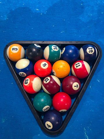 High Angle View Of Pool Balls On Table