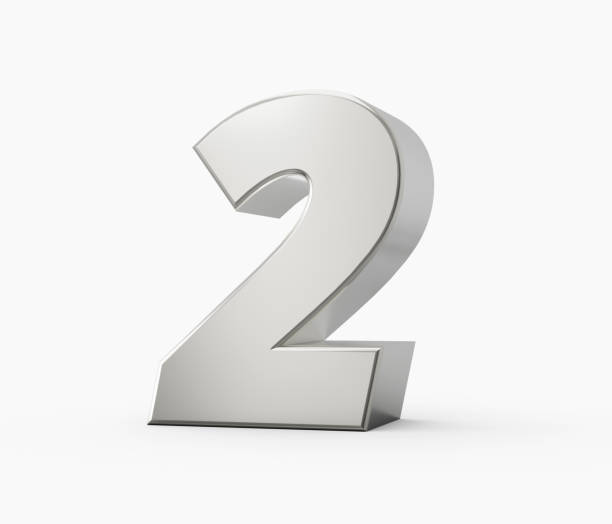 istock Silver 3d numbers 2 two Isolated white background 3d illustration 1454133844