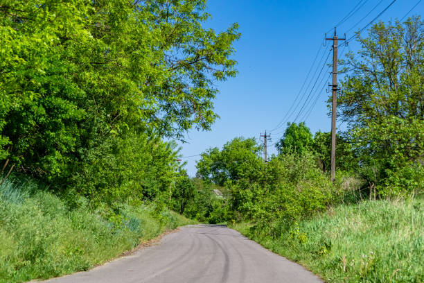 istock Beautiful empty asphalt road in countryside on colored background 1454133862