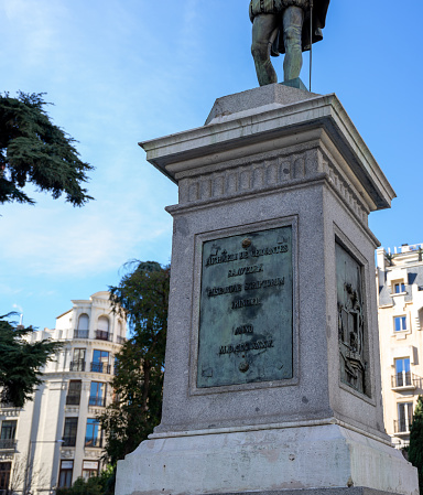 London, Uk - Circa June 2015: Monument to William Shakespeare in Leicester Square built in year 1874