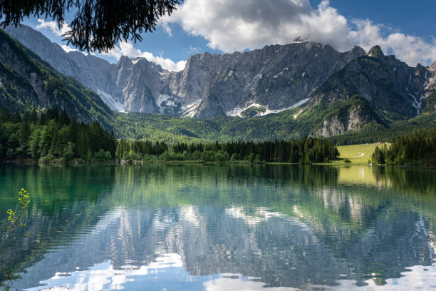 istock Beautiful lake at Tarvis North Italy 1454139018