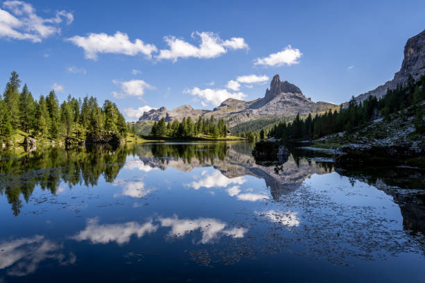 istock Deep blue lake in a mountainous area on a sunny morning 1454141020