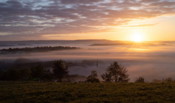 istock Mesmerizing view of a beautiful landscape at scenic sunset 1454141334