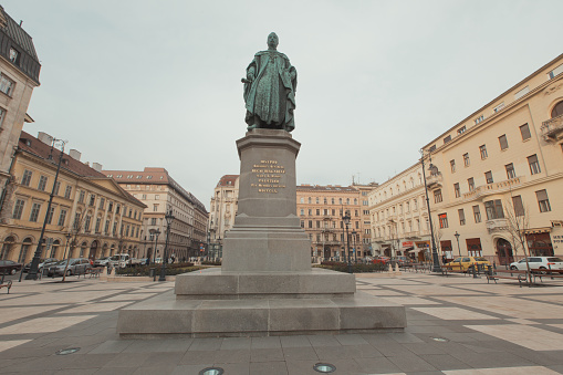 The view of Jozsef Nador Square. Budapest, Hungary.
