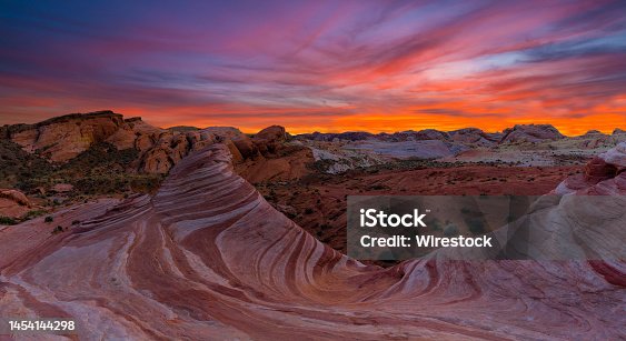 istock Famous Valley of Fire State Park in Moapa, USA at sunset 1454144298