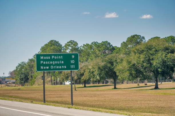 istock Interstate road signs approaching New Orleans 1454148523