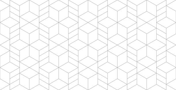 ilustrações de stock, clip art, desenhos animados e ícones de vector seamless rhombus pattern. abstract geometric background. stylish fractal texture. - padrões geométricos