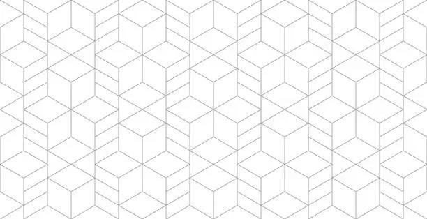 Vector illustration of Vector seamless rhombus pattern. Abstract geometric background. Stylish fractal texture.