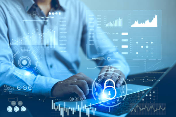 istock businessperson protect personal information. Padlock icon and internet technology networking. cyber security Technology data Services and information system. 1454153137