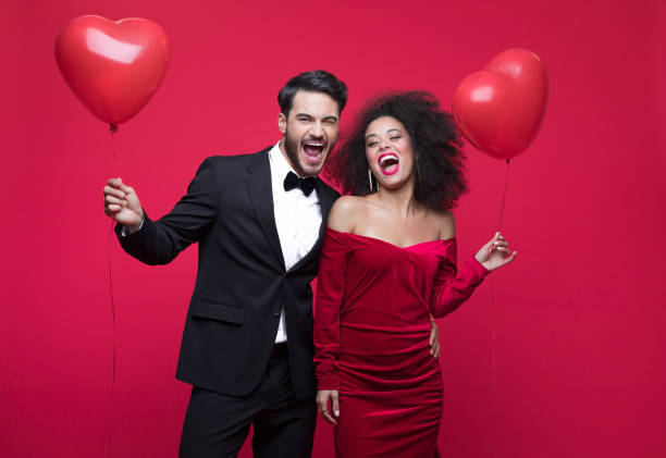 istock Beautiful couple celebrating Valentine's Day 1454153904