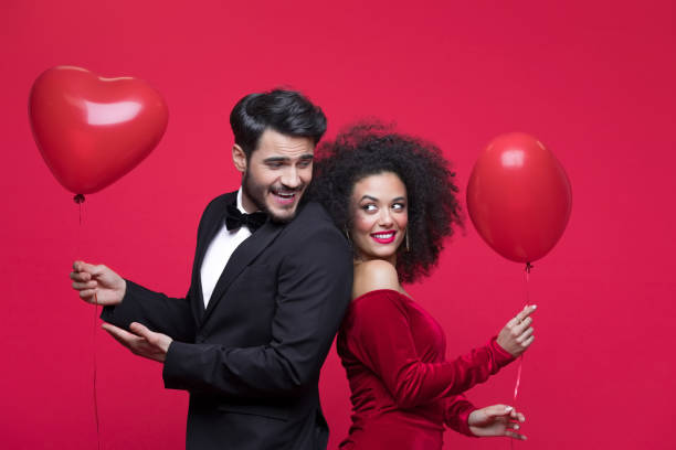 istock Beautiful couple celebrating Valentine's Day 1454153922