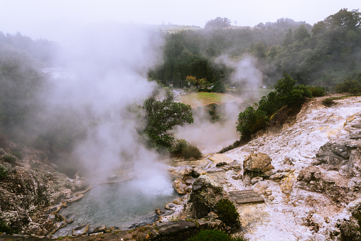 Full frame shot of champagne pool Waiotapu geothermal