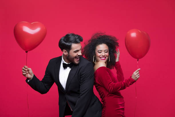 istock Beautiful couple celebrating Valentine's Day 1454153988