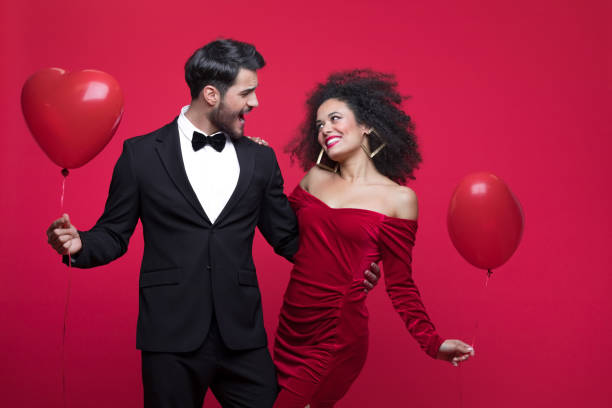 istock Beautiful couple celebrating Valentine's Day 1454154016