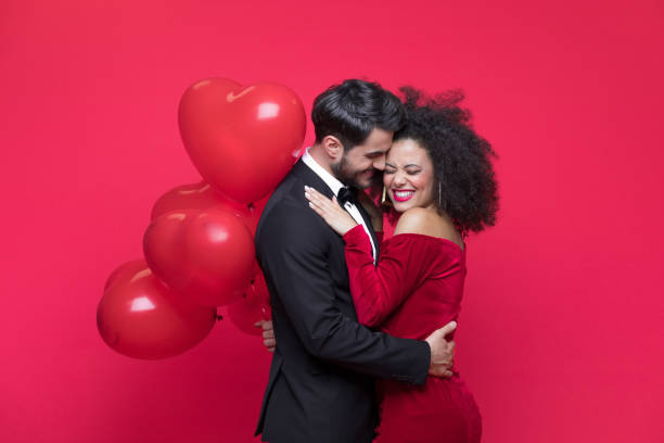 istock Beautiful couple celebrating Valentine's Day 1454154058