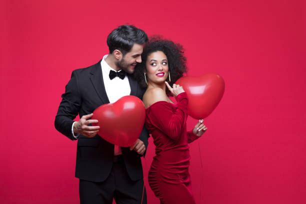istock Beautiful couple celebrating Valentine's Day 1454154093
