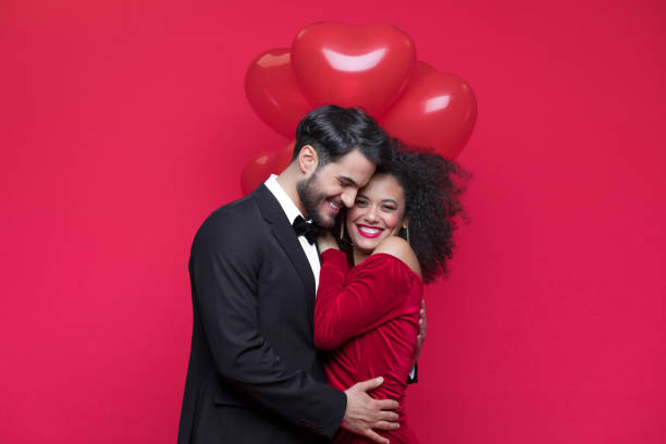 istock Beautiful couple celebrating Valentine's Day 1454154125