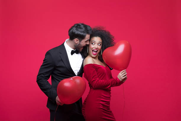 istock Beautiful couple celebrating Valentine's Day 1454154191