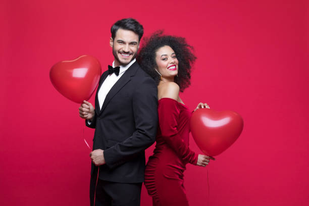 istock Beautiful couple celebrating Valentine's Day 1454154209