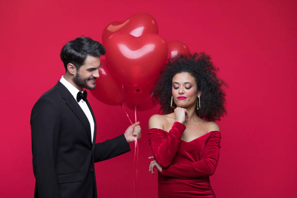 istock Beautiful couple celebrating Valentine's Day 1454154262