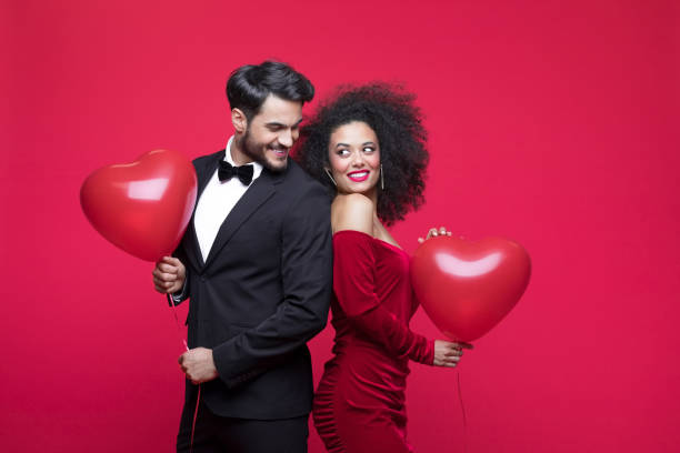 istock Beautiful couple celebrating Valentine's Day 1454154286