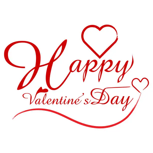 Vector illustration of happy valentine'sday of text, greeting card letter