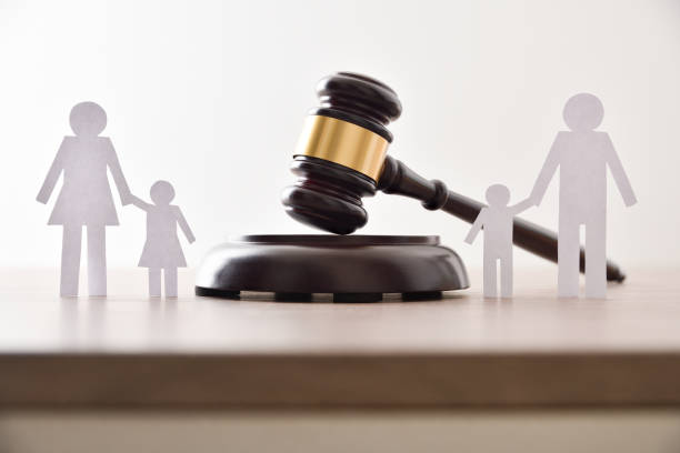 Conflict agreement for the custody of children in divorces stock photo