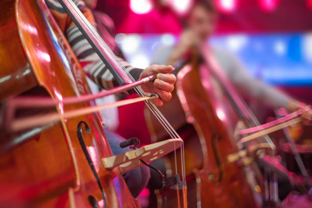 istock girl playing the cello on stage 1454156086