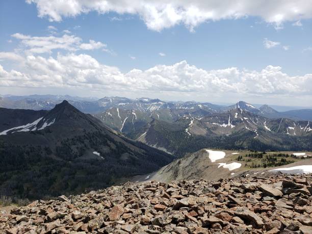 istock Beautiful view of mountains under a blue sky with clouds. 1454156320