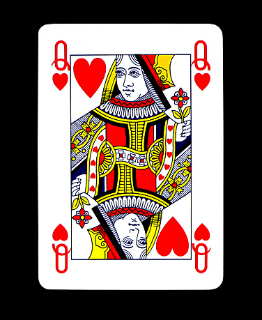 Playing card queen of hearts