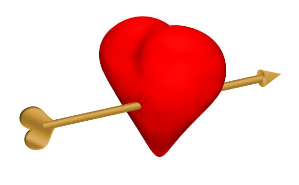istock Three-dimensional heart pierced by an arrow 1454160240