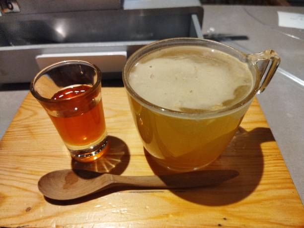 ginger té con la miel - ginger tea cup cold and flu tea fotografías e imágenes de stock