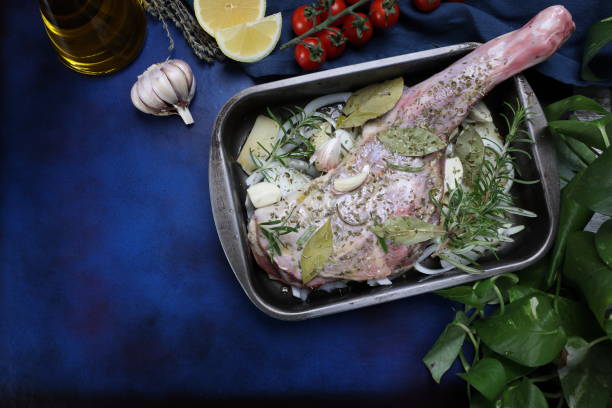 istock Fresh Leg of Lamb 1454160591