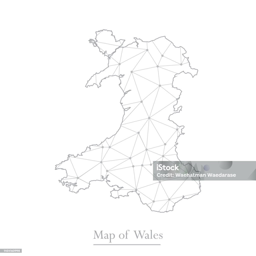 Welsh Map Vector Vector Map Of Wales With Polygonal Abstract Stock Illustration ...