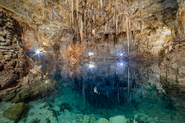 natural hole of Cenote Santa Barbara, in Homun, Mexico.
