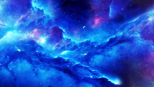 Beautiful cosmic 4k video footage. Gas clouds and stars.