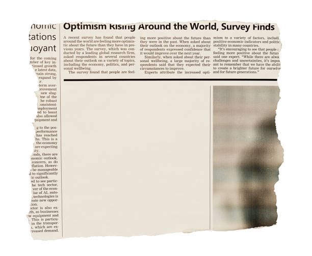 istock Newspaper cutting featuring optimistic economic articles with blank space for your copy 1454167377