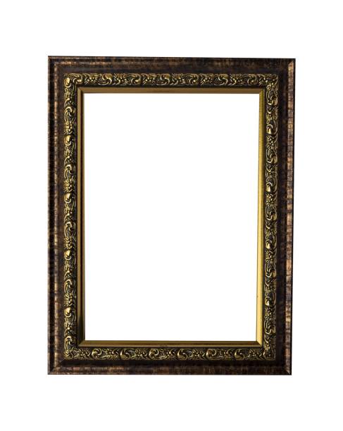 istock Blank portrait frame with ornament isolated 1454169238