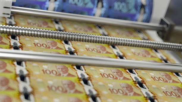 istock Printing Canadian Dollar Banknotes 1454170301