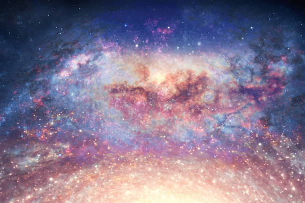 istock Night sky with space nebula, glowing stars and magical galaxy 1454172293