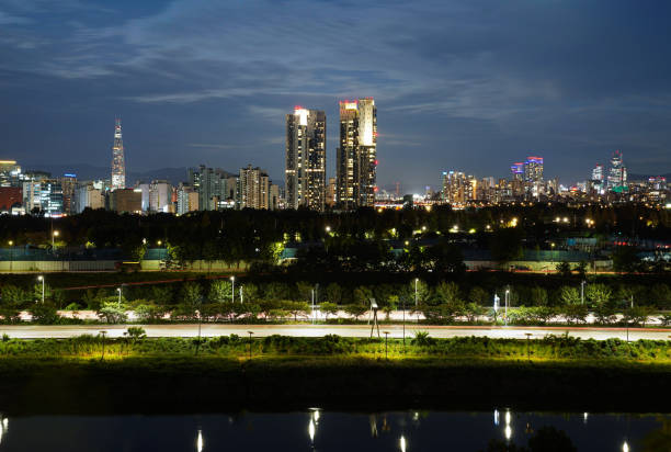 istock Night view around Seoul, Korea 1454174661